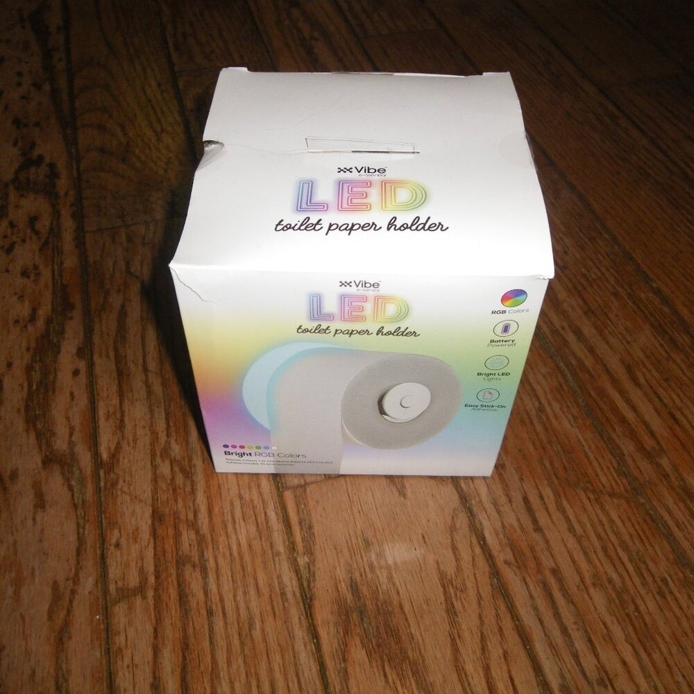 TikToc Battery Powered Bright RGB LED Toiler Paper Holder Easy Stick on Adhesive